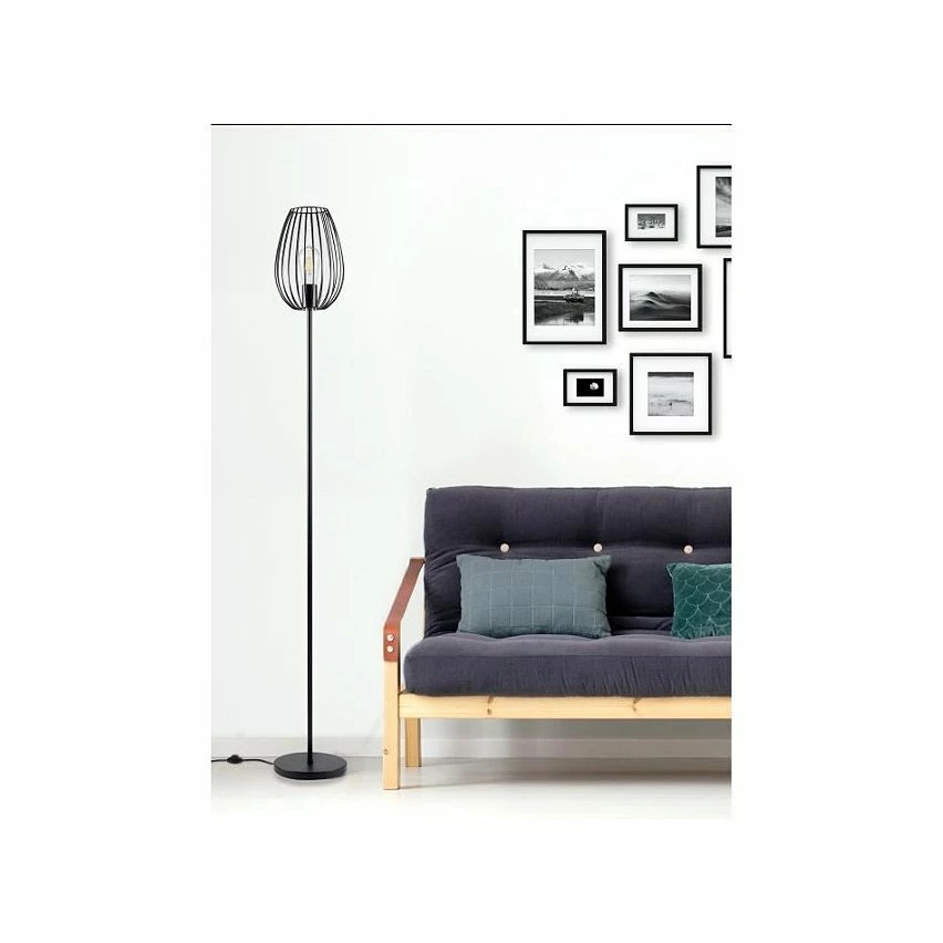 Nouveau ✨ Paris prix MADDY Lampadaire en métal - Ø 22 x H 160 cm - Noir - Ampoule LED Décorative fournie 👍 – Image 2