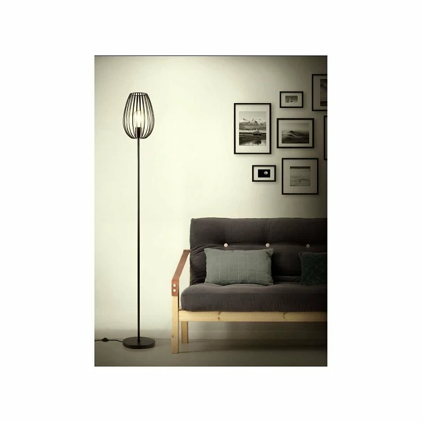 Nouveau ✨ Paris prix MADDY Lampadaire en métal - Ø 22 x H 160 cm - Noir - Ampoule LED Décorative fournie 👍 – Image 3