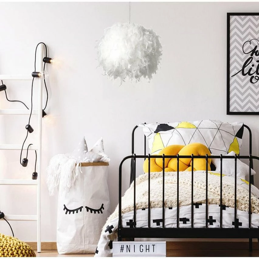 Meilleure affaire ✨ Paris prix PLUME Suspension - Armature : Ø26 cm - Avec plume environ Ø36 cm - Blanche - E14 40W non fournie 🛒 – Image 4