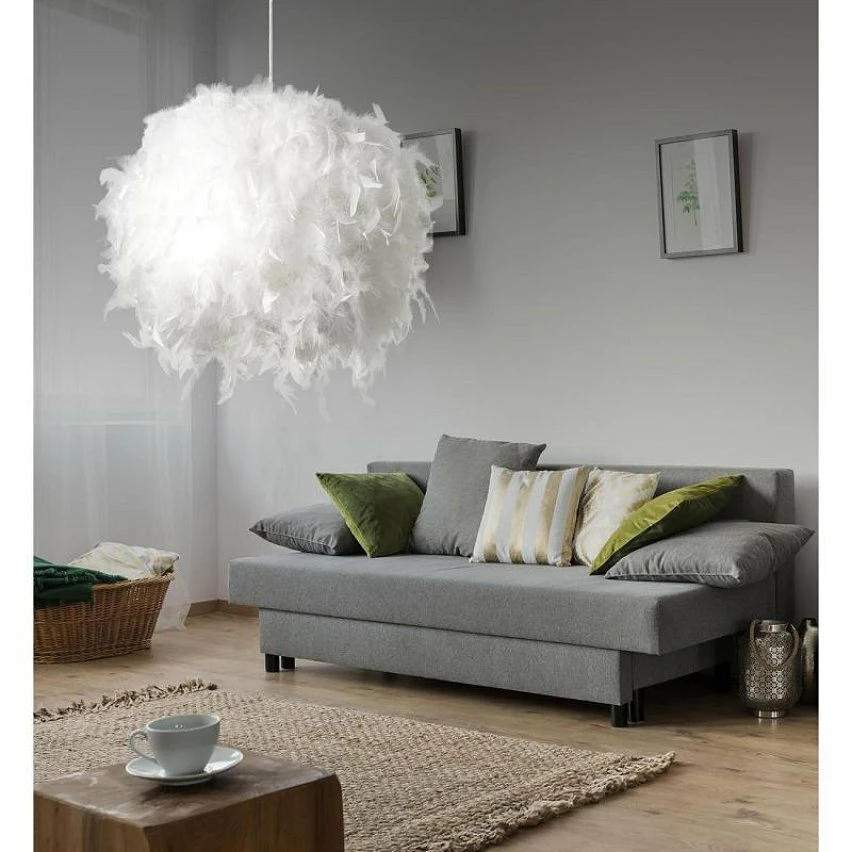 Meilleure affaire ✨ Paris prix PLUME Suspension - Armature : Ø26 cm - Avec plume environ Ø36 cm - Blanche - E14 40W non fournie 🛒 – Image 7