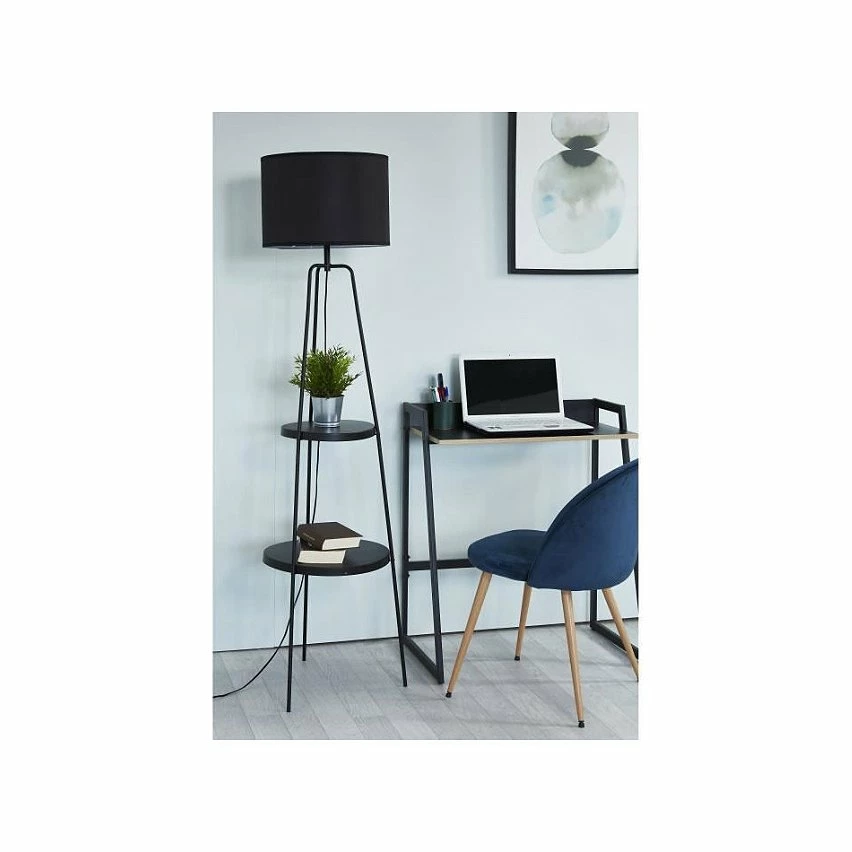 Acheter ✨ Interdesign Lampadaire en métal - Abat jour en tissu,Noir - L 45 x P 45 x H157 cm - RONDO 😉 – Image 3