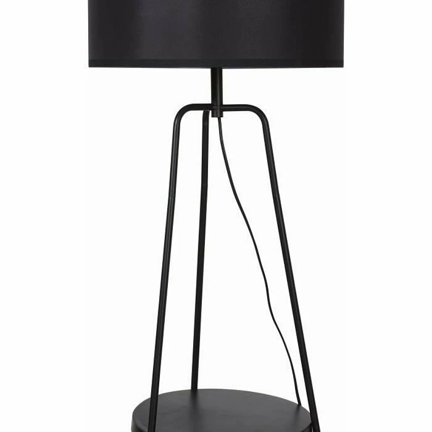 Acheter ✨ Interdesign Lampadaire en métal - Abat jour en tissu,Noir - L 45 x P 45 x H157 cm - RONDO 😉 – Image 4