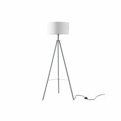 Promo đ Paris prix INTERNATIONAL DESIGN Lampadaire miller - Abat jour tissu pietement mĂ©tal gris â€ïž