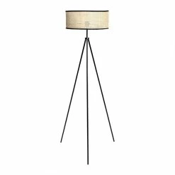 Nouveau 🎁 Ostaria Lampadaire métal bambou Yuca noir H150 😉