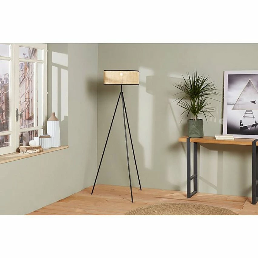 Nouveau đ Ostaria Lampadaire mĂ©tal bambou Yuca noir H150 đ â Image 4