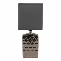 Sortie 😍 Paris prix Lampe à Poser Design "Effet Chromé" 27cm Gris & Argent 👍