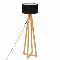 Offres 🤩 Lampadaire bois et noir Molu H140 Atmosphera - Noir 💯