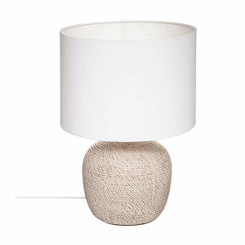 Meilleure affaire đ Atmosphera Lampe Ă poser en CĂ©ramique Beige et Abat jour Blanc H 39.5 cm đ