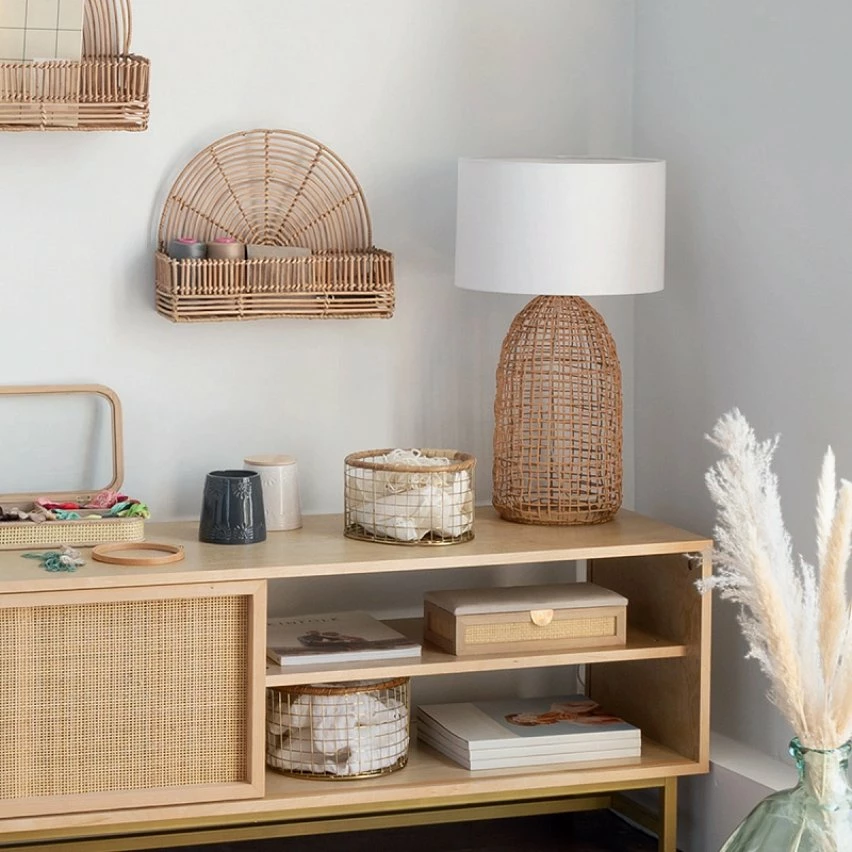 Meilleure vente ⭐ Lampe en rotin H56 Karla Atmosphera - Naturel 🧨 – Image 2