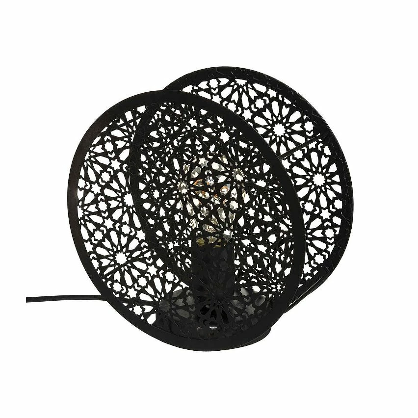 Sortie đ Atmosphera Lampe Ă poser ronde en MĂ©tal Noir D 22 cm â