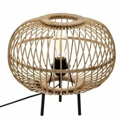 Le moins cher ⌛ Atmosphera Lampe à Poser Bambou "Eads" 34cm Naturel ✔️