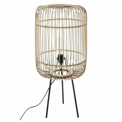 Meilleure affaire 😍 Atmosphera Lampadaire Trépied Bambou "Eads" 73cm Naturel ✔️