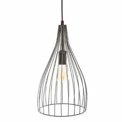 Le moins cher 🥰 Atmosphera Lampe Suspension en Métal "Jolit" 37cm Noir ✔️
