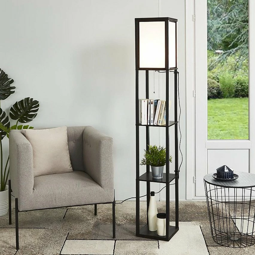 Meilleure affaire ✔️ Altobuy AMELIE - Lampadaire avec 3 Etagères en Métal Noir ⌛ – Image 4