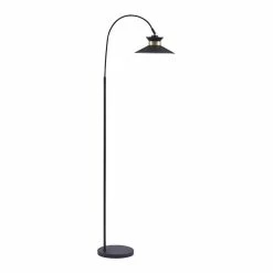 Acheter ❤️ Altobuy BOTTY - Lampadaire en Métal Noir avec détail Doré sur Abat-Jour 🔔