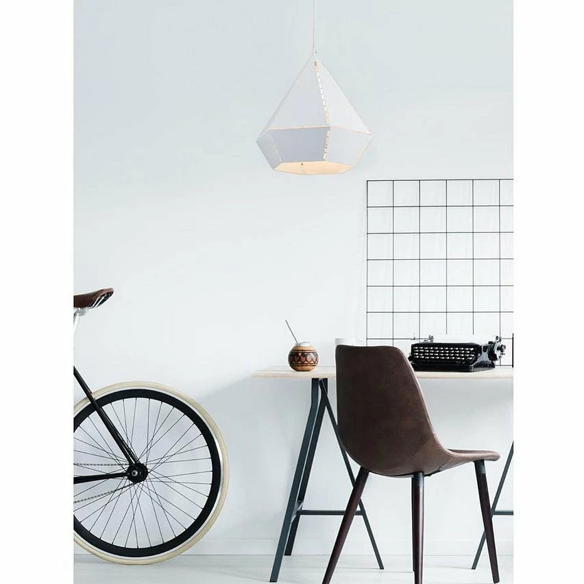 Vente flash 🎉 Altobuy SINATRA - Suspension en Métal Blanc Forme Diamant 🔥 – Image 4