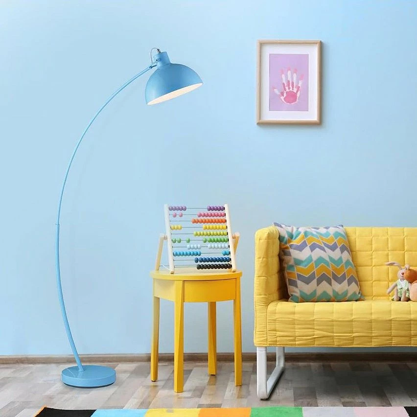 Budget 🛒 Altobuy KIDIKIS - Lampadaire Arc Pied et Abat-jour en Métal Rose 💯 – Image 2