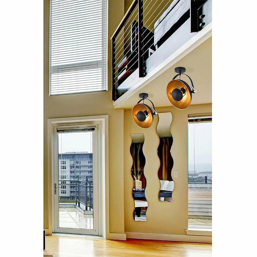 Coupon đ Altobuy SPENCER - Plafonnier en MĂ©tal Noir et DorĂ© đ â Image 4