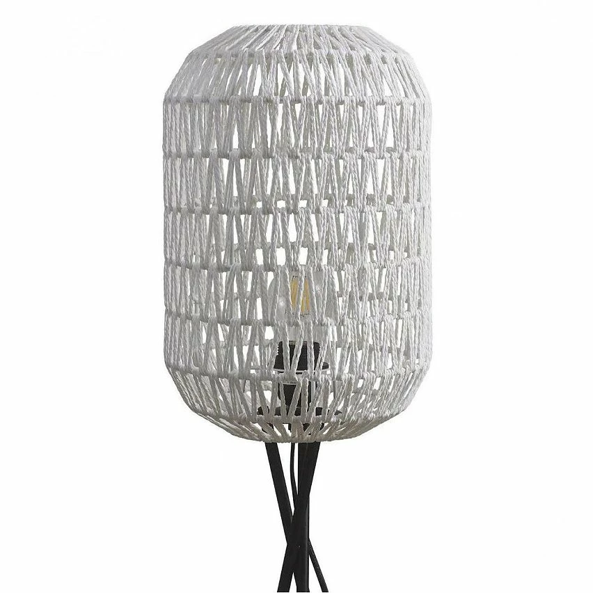 Acheter 🧨 Altobuy KINDILL - Lampadaire en Métal Noir Abat-jour Aspect Rotin Blanc ⌛ – Image 9