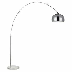 Meilleur prix 🧨 Altobuy FEDHA - Lampadaire en Métal Arc XXL Chromé Socle Marbre Blanc 🛒