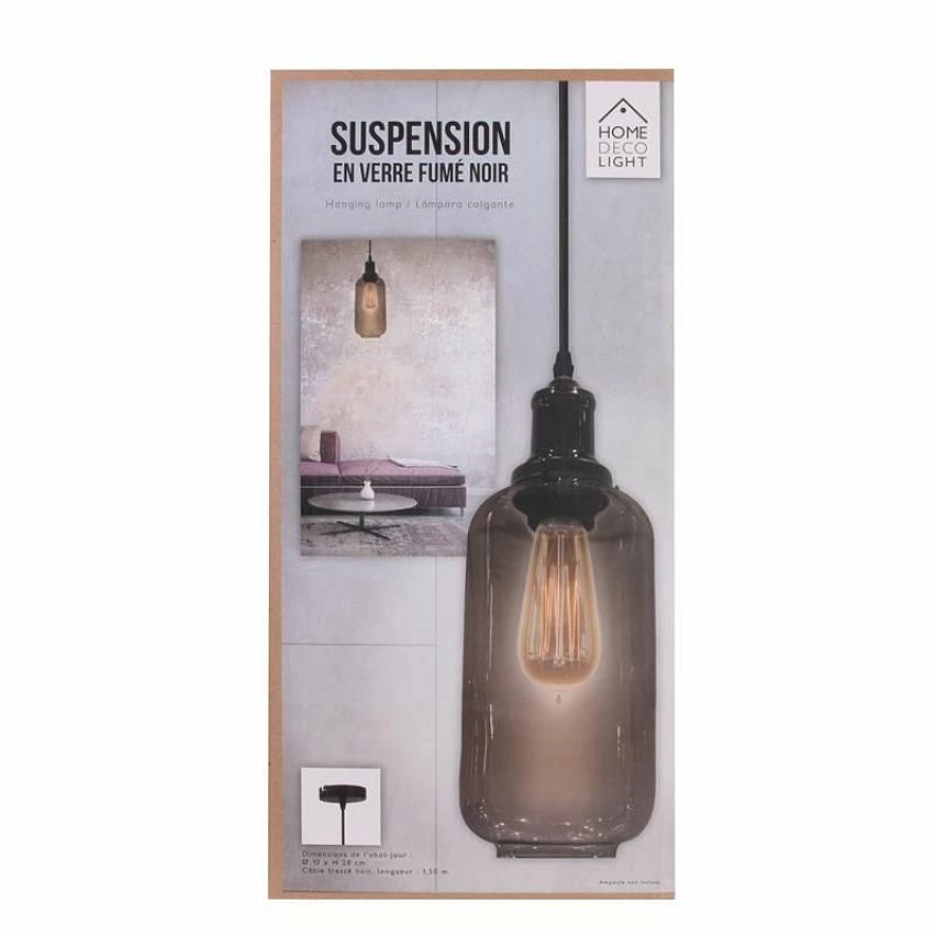 Nouveau ✨ The Home Deco Factory Lampe Suspension en Verre "Bouteille" 28cm Gris 🛒 – Image 8