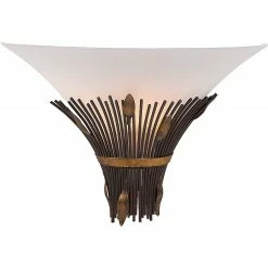 Sortie 🌟 Lampea Applique classique en métal bronzé et verre Cara 🧨