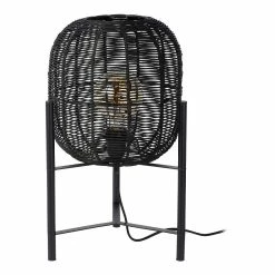 Promo 🧨 Lampea Lampe à poser en rotin design Ø 30 cm Dourgan 🧨