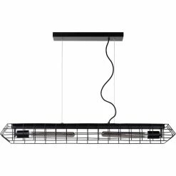 Coupon 🧨 Lampea Suspension industrielle noire 2xE27 Stella 🎁