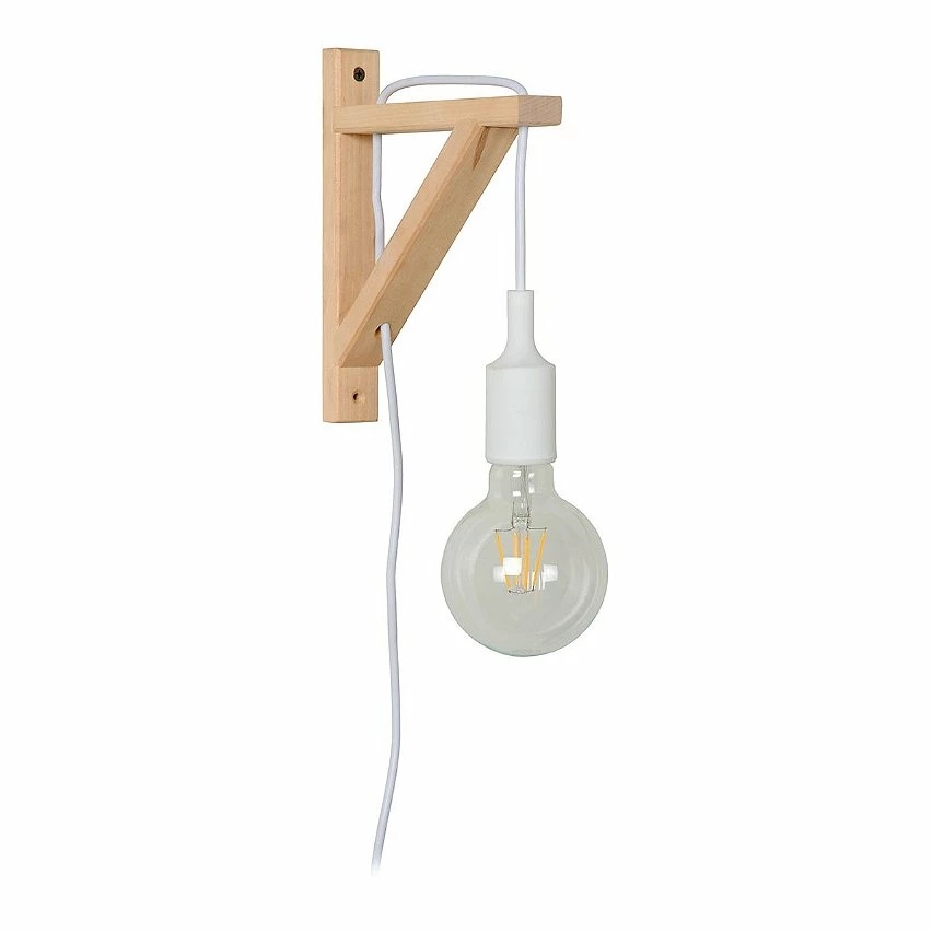 Bon marché 💯 Lampea Applique murale en bois contemporaine 1xE27 Perla 🌟