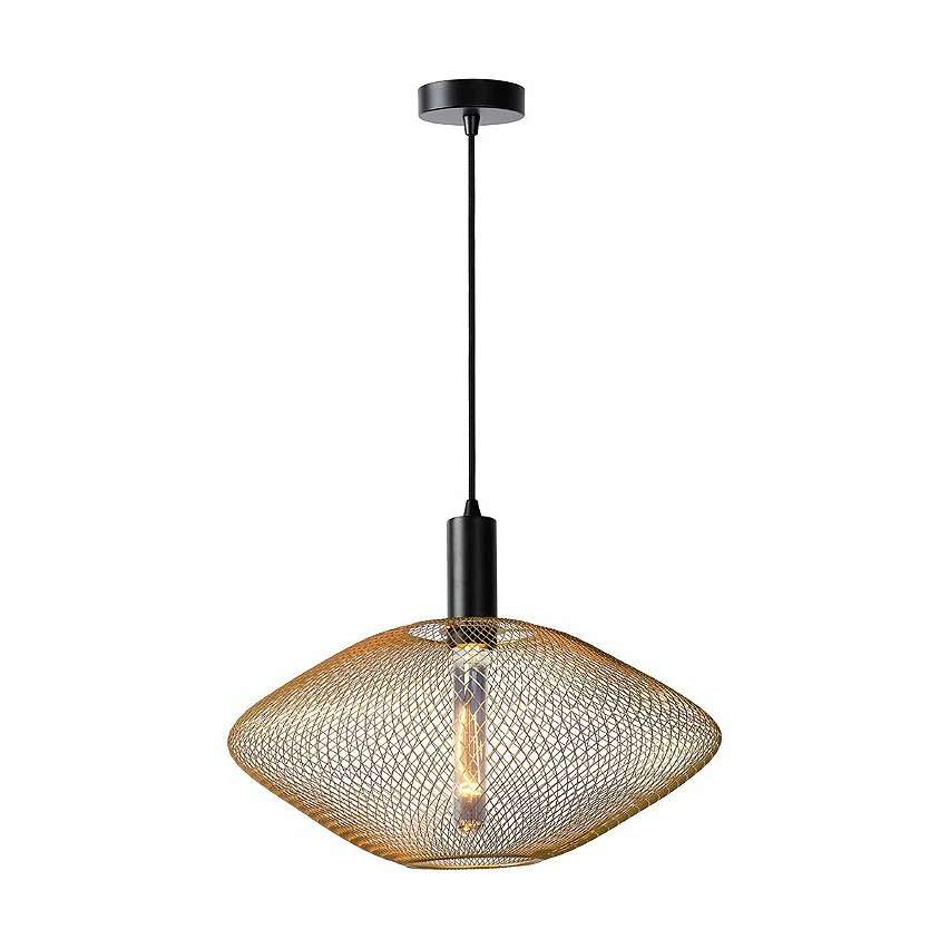 Le moins cher đ Lampea Suspension industrielle ronde 45 cm 1xE27 Meshiva â
