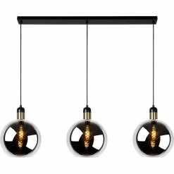 Acheter 🎁 Lampea Suspension sphérique 3 lampes en verre fumé Lius 🎉