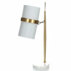 Le moins cher 🔥 Paris prix Lampe à Poser Design "Novum" 69cm Blanc & Or ⌛