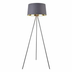 Bon marché ✨ Lampadaire Trépied Moderne Stylé Lampe sur Pied Design E27 Métal Textile Hauteur 150 cm Blanc Argenté [lux.pro] 🎉