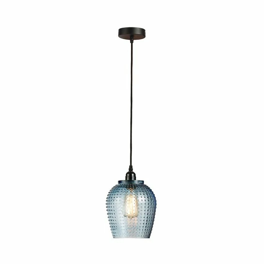 Le moins cher 💯 Paris prix Lampe Suspension en Verre "Riva" 27cm Bleu 👍 – Image 4