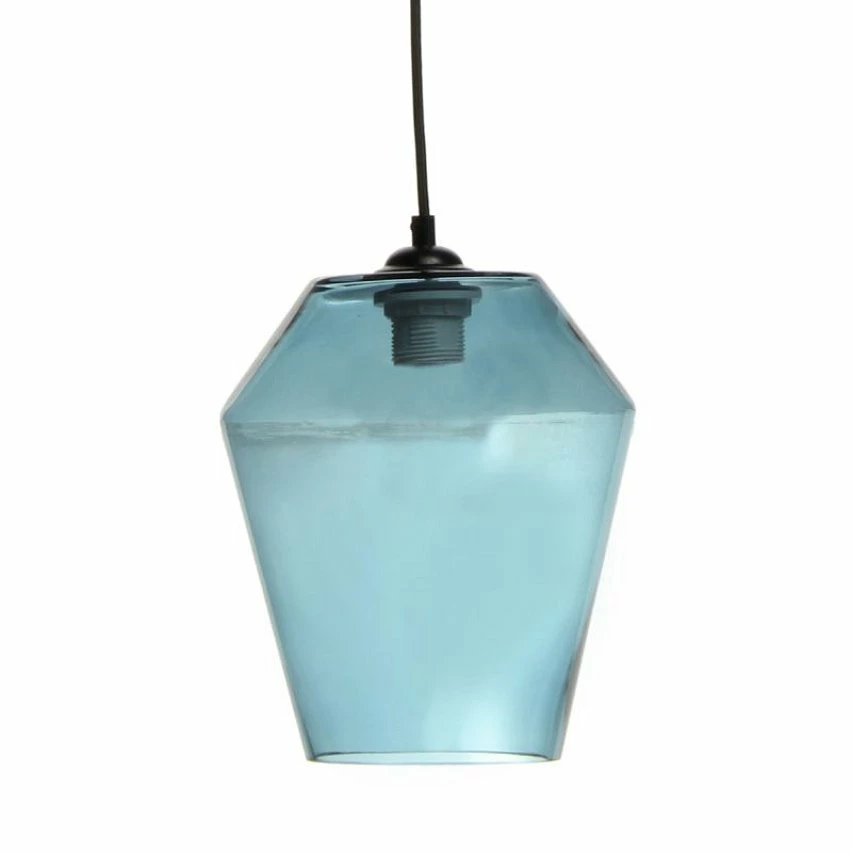 Offres đ Paris prix Lampe Suspension en Verre "Planta" 30cm Bleu đ