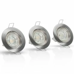 Meilleur prix ✨ Spot led encastrables Jeu de 3 led spot ronds Ø78mm argent GU10 - 4000K Blanc neutre ASLO ⭐