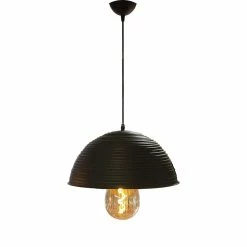 Budget 👏 Digitech Suspension rétro en métal Style industriel Diamètre : 40 cm Noir Doré 🎁