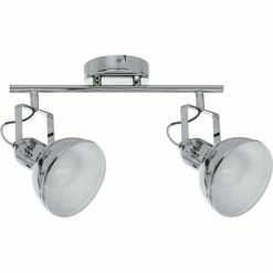 Coupon đ Britop Plafonnier Spot MĂ©tal 2 TĂȘtes "Edit" 39cm Chrome đ