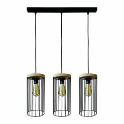 Vente flash 🎉 Paris prix Lampe Suspension 3 Têtes "Gunnar" 135cm Noir 👍
