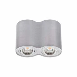 Remise 🎉 Kanlux Plafonnier en Saillie BORD Double GU10 Orientable - Aluminium Brossé 😉