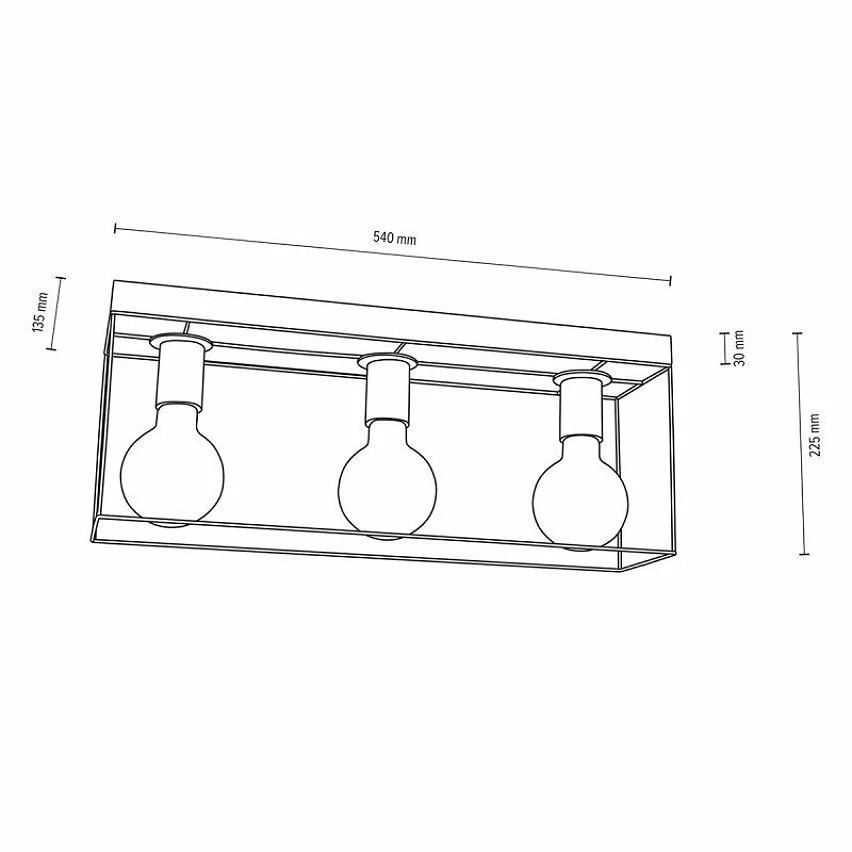 Nouveau ✔️ Paris prix Plafonnier Design 3 Têtes "Gretter" 35cm Chêne Huilé 👍 – Image 2