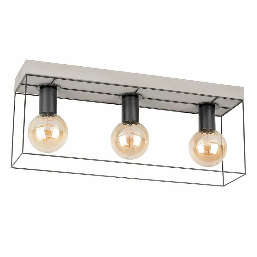 Meilleur prix đ Paris prix Plafonnier Design 3 TĂȘtes "Gretter" 34cm Gris & Noir âïž