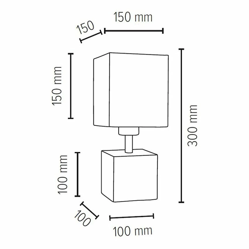 Nouveau đ Paris prix Lampe Ă Poser CarrĂ©e en BĂ©ton "Strong" 30cm Blanc đ â Image 2