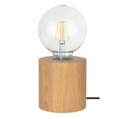 Vente flash ❤️ Paris prix Lampe à Poser Ronde "Trongo" 10cm Chêne Huilé 🛒