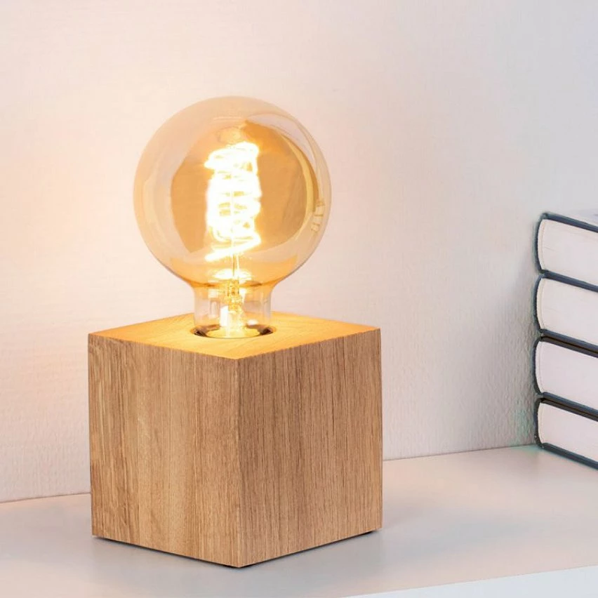 Vente flash đŻ Paris prix Lampe Ă Poser Design "Trongo" 10cm ChĂȘne HuilĂ© đ â Image 2