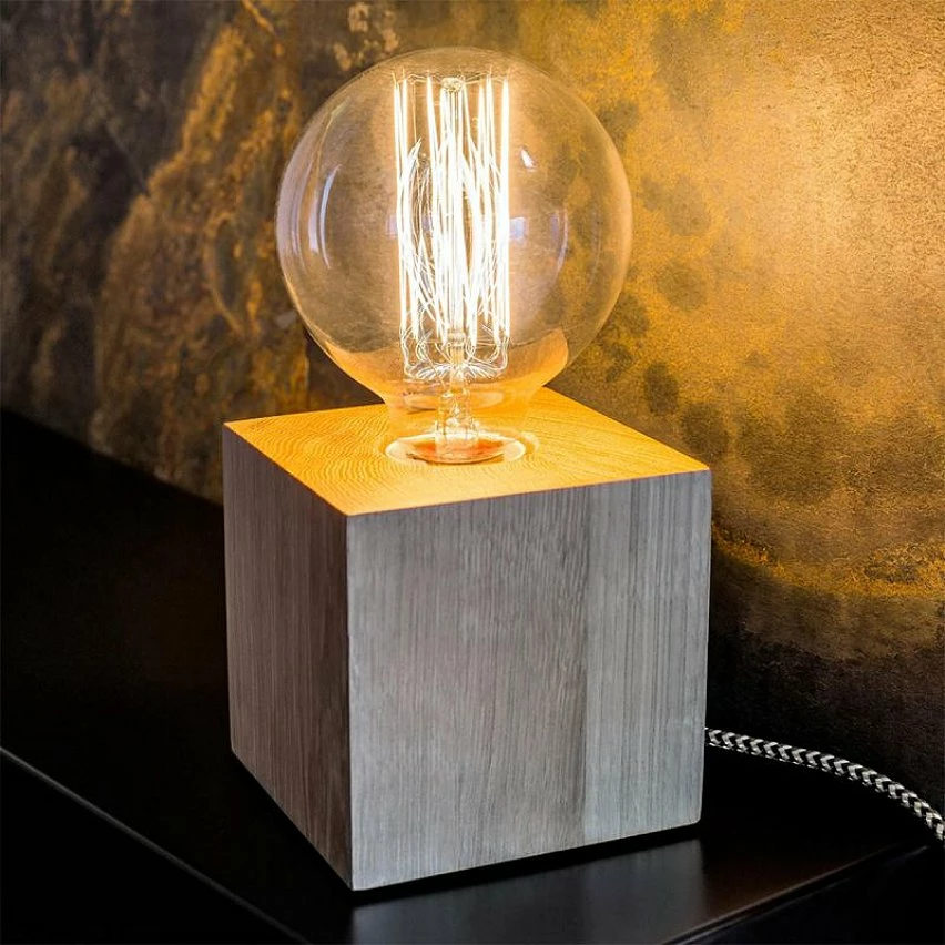 Vente flash đŻ Paris prix Lampe Ă Poser Design "Trongo" 10cm ChĂȘne HuilĂ© đ â Image 4