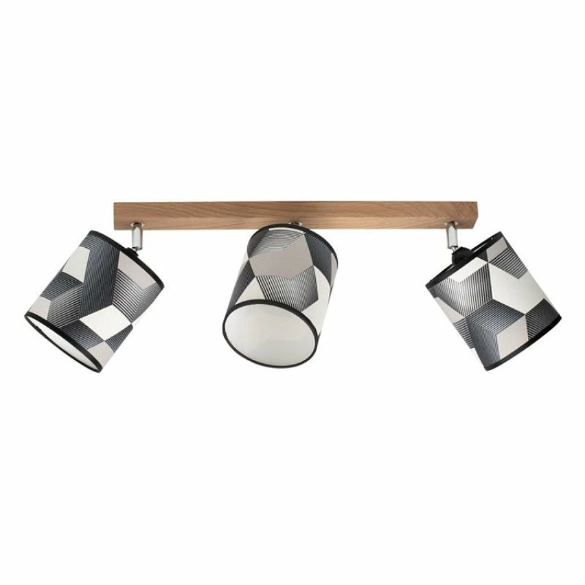 Nouveau đ Paris prix Plafonnier 3 TĂȘtes Design "Espacio" 52cm ChĂȘne HuilĂ© đ§š