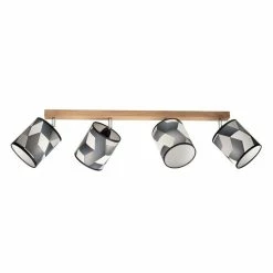 Grosses soldes 🤩 Paris prix Plafonnier 4 Têtes Design "Espacio" 75cm Chêne Huilé ⌛