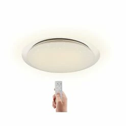 Meilleure affaire ✔️ VELAMP STARRY: Plafonnier rond, LED 36W, 2600lm, Ø46cm. Changement de couleur et télécommande 😀
