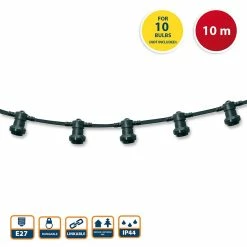 Top 10 🤩 VELAMP PARTY LIGHT: Guirlande lumineuse IP44 extensible 10m, 10 x E27, H05RN-F2x1mm2, vert foncé ⭐